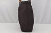Authentic GUCCI Vintage Bamboo Tote Hand Bag Purse Nylon Leather Purple 0355J