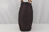 Authentic GUCCI Vintage Bamboo Tote Hand Bag Purse Nylon Leather Purple 0355J