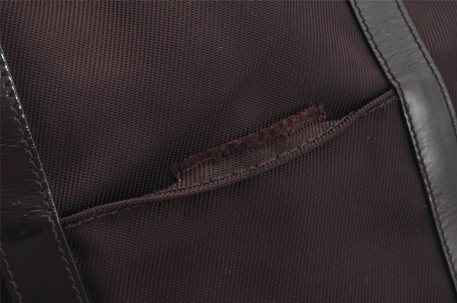 Authentic GUCCI Vintage Bamboo Tote Hand Bag Purse Nylon Leather Purple 0355J