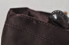 Authentic GUCCI Vintage Bamboo Tote Hand Bag Purse Nylon Leather Purple 0355J