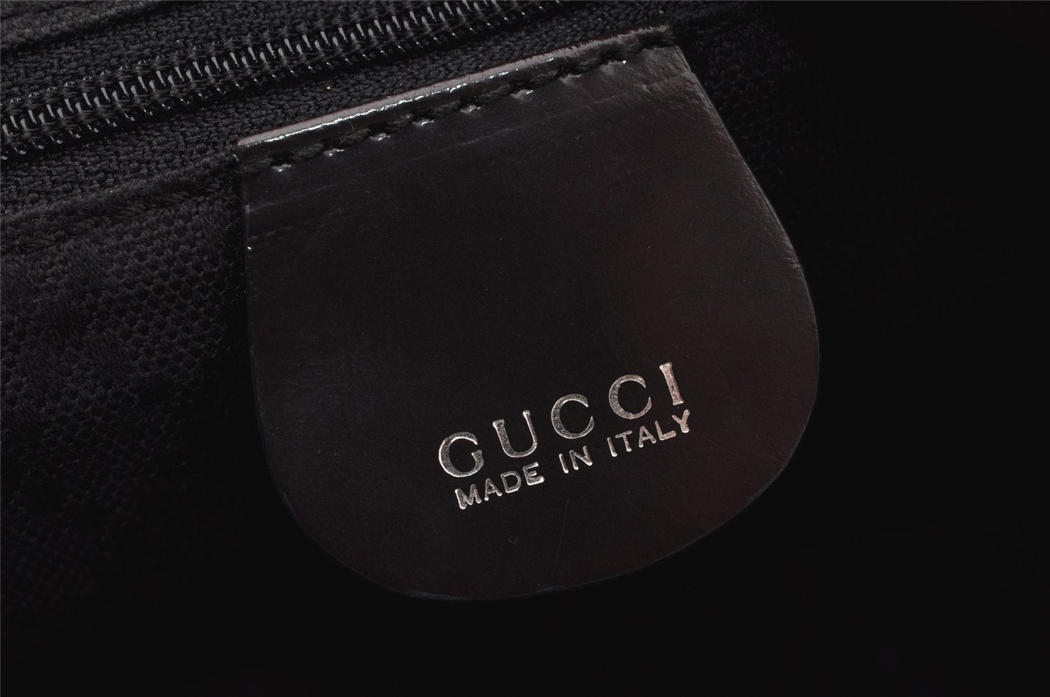 Authentic GUCCI Vintage Bamboo Tote Hand Bag Purse Nylon Leather Purple 0355J