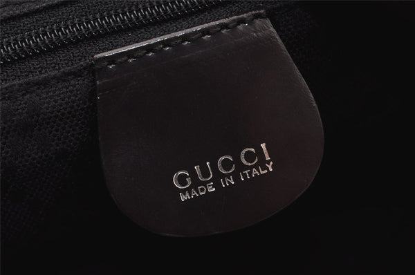 Authentic GUCCI Vintage Bamboo Tote Hand Bag Purse Nylon Leather Purple 0355J