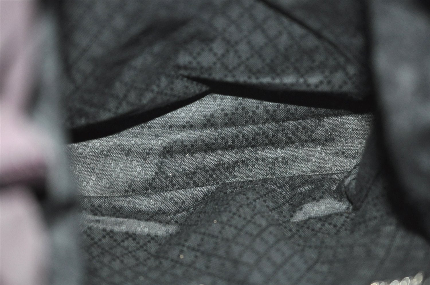 Authentic GUCCI Vintage Bamboo Tote Hand Bag Purse Nylon Leather Purple 0355J