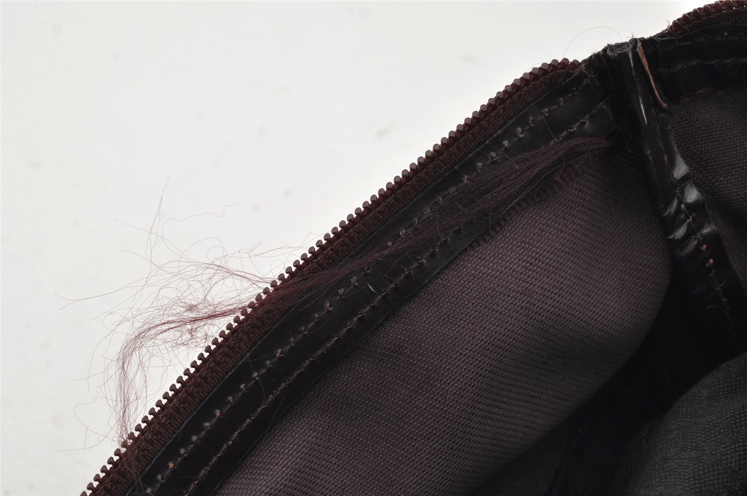 Authentic GUCCI Vintage Bamboo Tote Hand Bag Purse Nylon Leather Purple 0355J