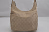 Authentic GUCCI Vintage Shoulder Bag Purse GG Canvas Leather 0013386 Beige 0355K