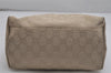 Authentic GUCCI Vintage Shoulder Bag Purse GG Canvas Leather 0013386 Beige 0355K