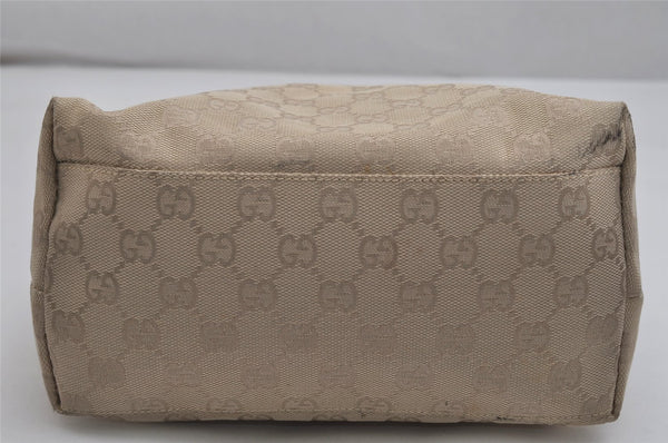 Authentic GUCCI Vintage Shoulder Bag Purse GG Canvas Leather 0013386 Beige 0355K