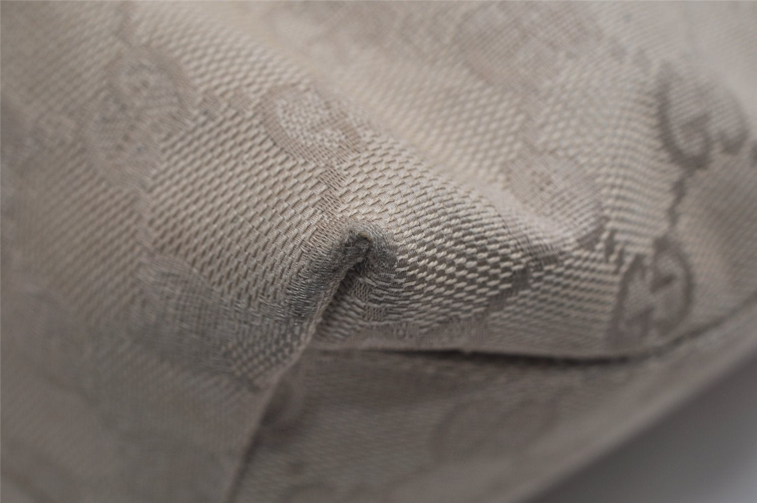 Authentic GUCCI Vintage Shoulder Bag Purse GG Canvas Leather 0013386 Beige 0355K