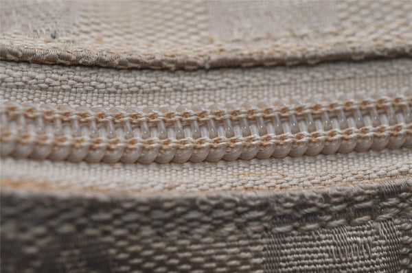 Authentic GUCCI Vintage Shoulder Bag Purse GG Canvas Leather 0013386 Beige 0355K