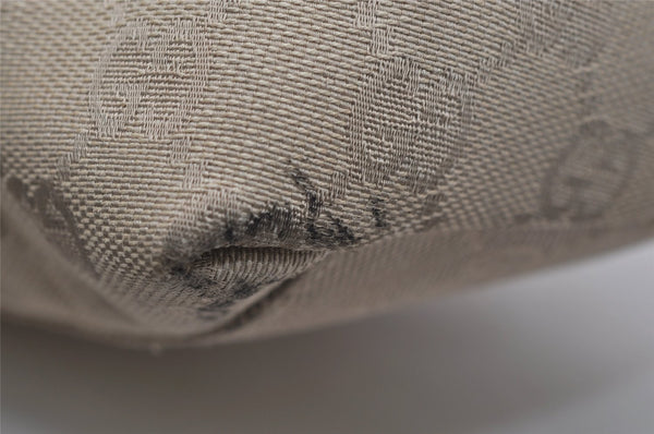 Authentic GUCCI Vintage Shoulder Bag Purse GG Canvas Leather 0013386 Beige 0355K