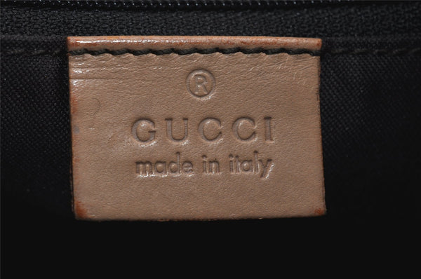 Authentic GUCCI Vintage Shoulder Bag Purse GG Canvas Leather 0013386 Beige 0355K