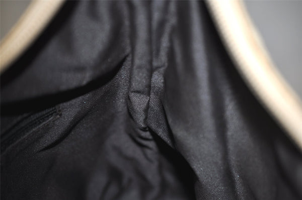 Authentic GUCCI Vintage Shoulder Bag Purse GG Canvas Leather 0013386 Beige 0355K