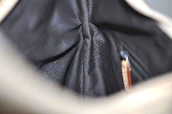 Authentic GUCCI Vintage Shoulder Bag Purse GG Canvas Leather 0013386 Beige 0355K