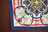 Authentic HERMES Carre 90 Scarf "Eperon d' or" Silk Navy Blue 0356J