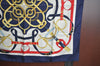 Authentic HERMES Carre 90 Scarf "Eperon d' or" Silk Navy Blue 0356J