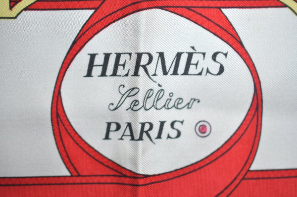 Authentic HERMES Carre 90 Scarf "Eperon d' or" Silk Navy Blue 0356J