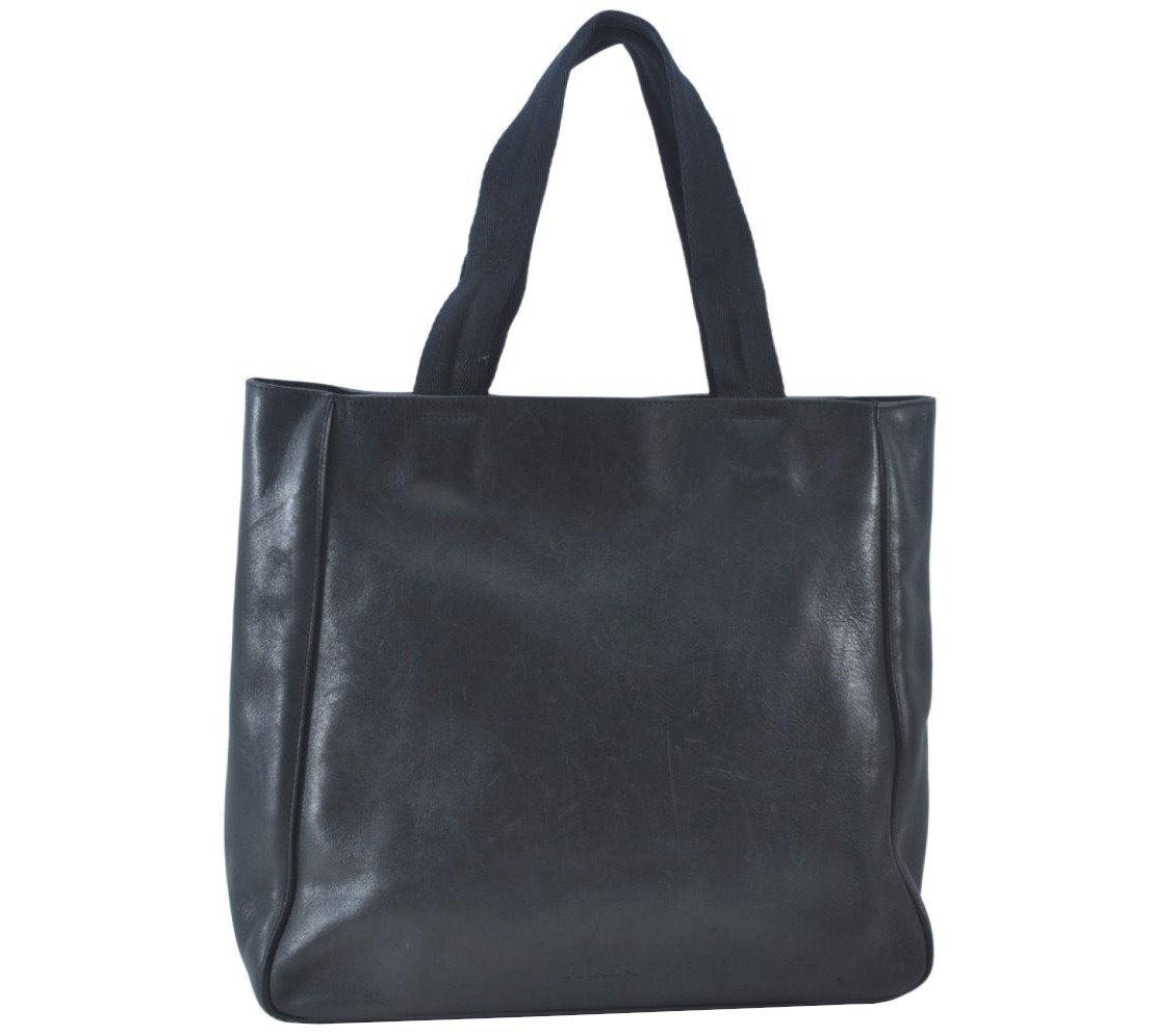Authentic PRADA Leather Nappa Hand Bag Black 0356K