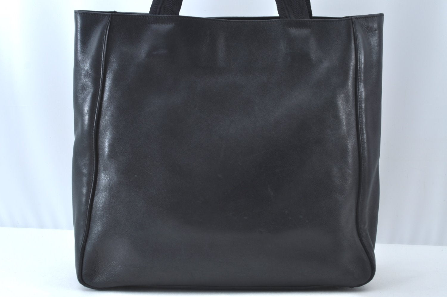 Authentic PRADA Leather Nappa Hand Bag Black 0356K