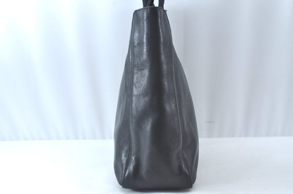 Authentic PRADA Leather Nappa Hand Bag Black 0356K