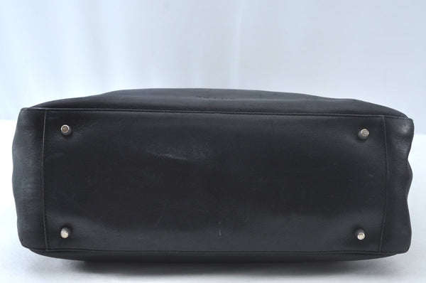 Authentic PRADA Leather Nappa Hand Bag Black 0356K