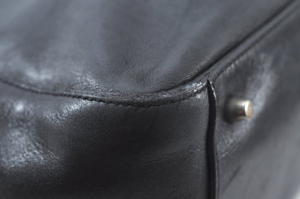 Authentic PRADA Leather Nappa Hand Bag Black 0356K