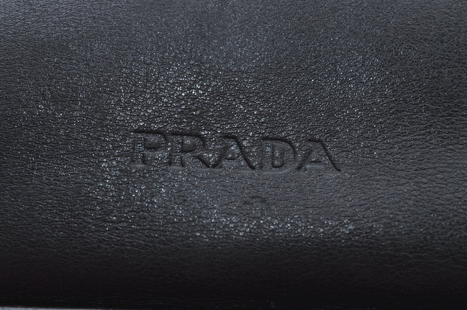 Authentic PRADA Leather Nappa Hand Bag Black 0356K