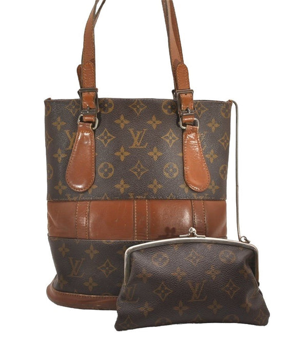 Authentic Louis Vuitton Monogram Bucket PM Shoulder Tote Bag USA Model LV 0357J