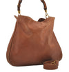 Authentic GUCCI Bamboo 2Way Shoulder Hand Bag Leather Brown 0358J