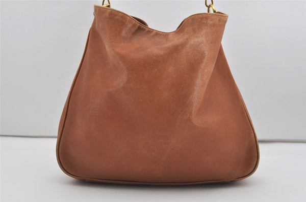 Authentic GUCCI Bamboo 2Way Shoulder Hand Bag Leather Brown 0358J