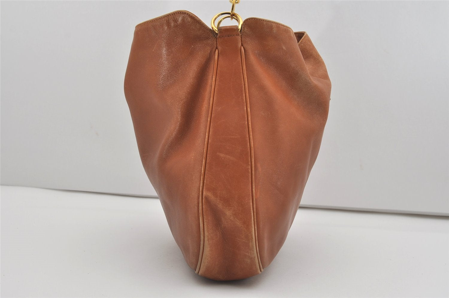 Authentic GUCCI Bamboo 2Way Shoulder Hand Bag Leather Brown 0358J