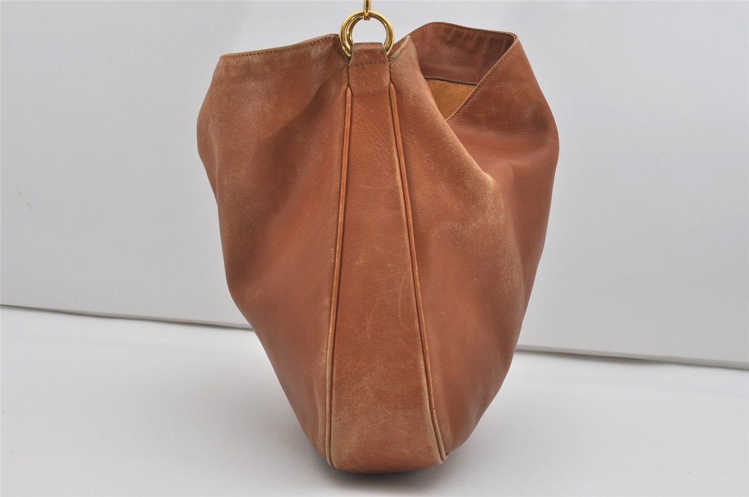 Authentic GUCCI Bamboo 2Way Shoulder Hand Bag Leather Brown 0358J