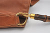 Authentic GUCCI Bamboo 2Way Shoulder Hand Bag Leather Brown 0358J