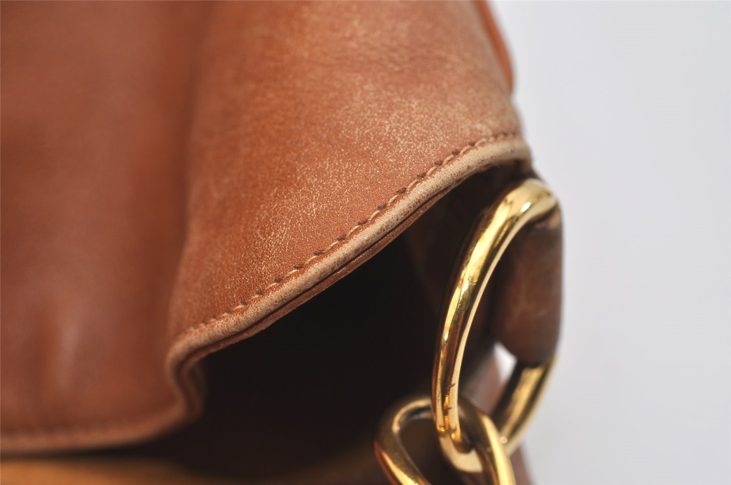 Authentic GUCCI Bamboo 2Way Shoulder Hand Bag Leather Brown 0358J