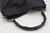 Authentic GUCCI Bamboo Shoulder Hand Bag Purse Nylon Leather 0011638 Black 0359J
