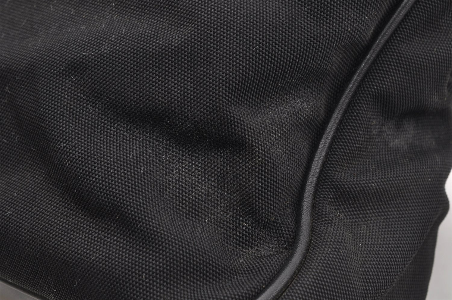 Authentic GUCCI Bamboo Shoulder Hand Bag Purse Nylon Leather 0011638 Black 0359J