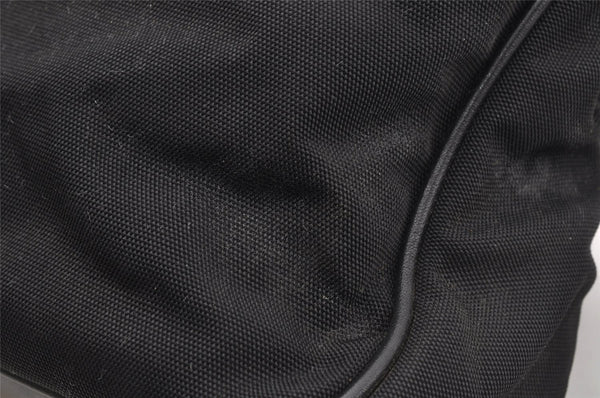 Authentic GUCCI Bamboo Shoulder Hand Bag Purse Nylon Leather 0011638 Black 0359J