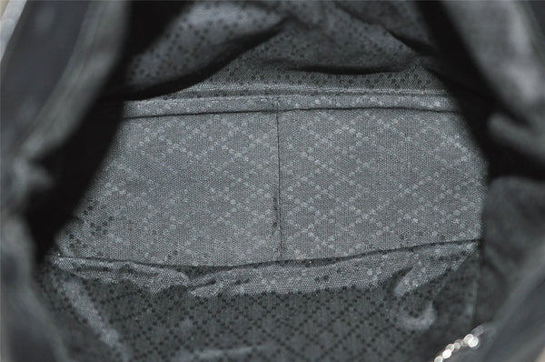 Authentic GUCCI Bamboo Shoulder Hand Bag Purse Nylon Leather 0011638 Black 0359J