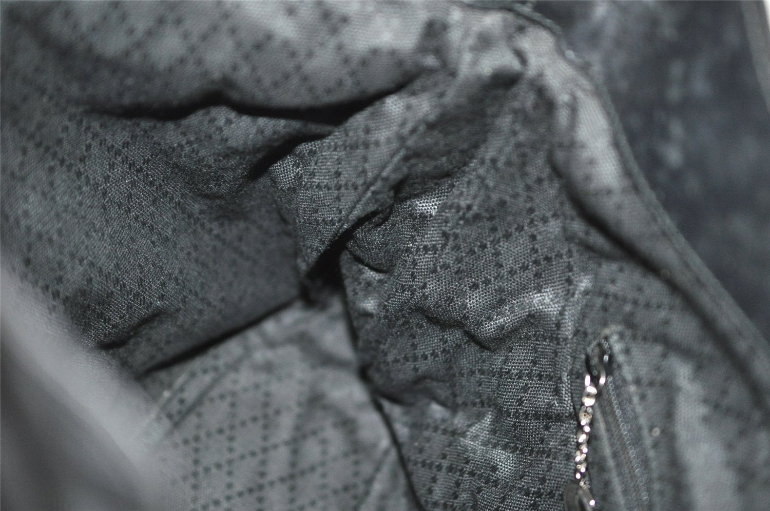 Authentic GUCCI Bamboo Shoulder Hand Bag Purse Nylon Leather 0011638 Black 0359J