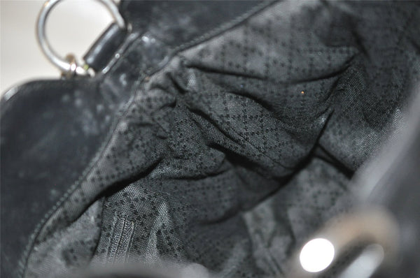 Authentic GUCCI Bamboo Shoulder Hand Bag Purse Nylon Leather 0011638 Black 0359J