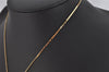 Authentic Christian Dior Gold Tone Chain Rhinestone Pendant Necklace CD 0359K