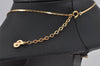 Authentic Christian Dior Gold Tone Chain Rhinestone Pendant Necklace CD 0359K