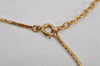 Authentic Christian Dior Gold Tone Chain Rhinestone Pendant Necklace CD 0359K