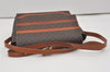 Authentic CELINE Macadam Blason Shoulder Cross Body Bag PVC Leather Brown 0360J