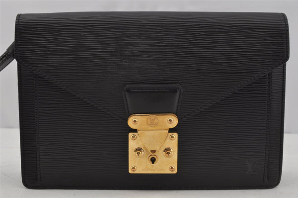 Authentic Louis Vuitton Epi Sellier Dragonne Clutch Bag Black M52612 LV 0362J