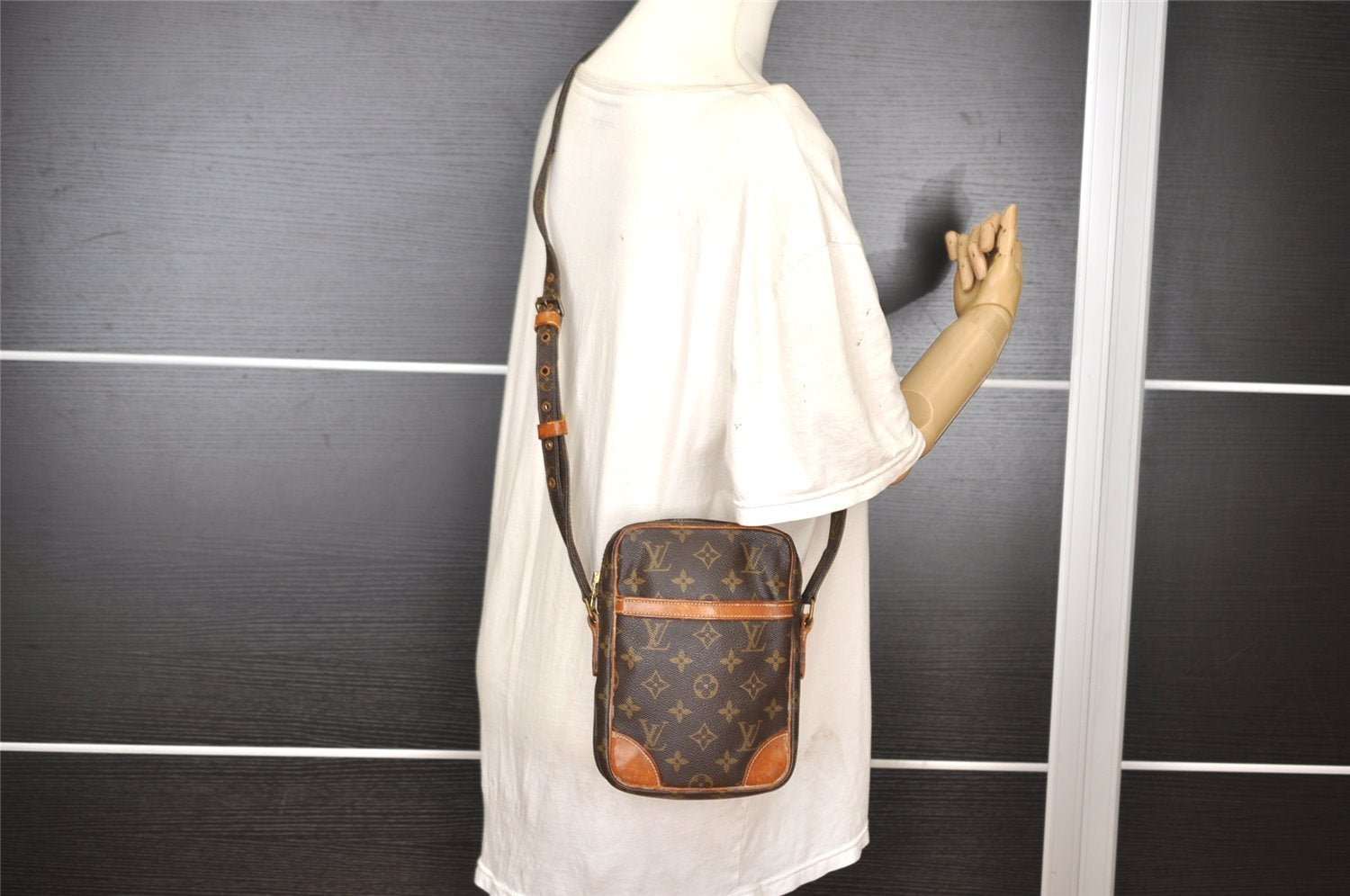 Authentic Louis Vuitton Monogram Danube Shoulder Cross Body Bag M45266 LV 0363I