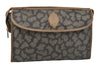 Authentic YVES SAINT LAURENT Clutch Hand Bag Purse PVC Leather Gray 0363J