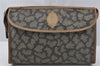 Authentic YVES SAINT LAURENT Clutch Hand Bag Purse PVC Leather Gray 0363J