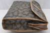 Authentic YVES SAINT LAURENT Clutch Hand Bag Purse PVC Leather Gray 0363J