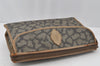 Authentic YVES SAINT LAURENT Clutch Hand Bag Purse PVC Leather Gray 0363J