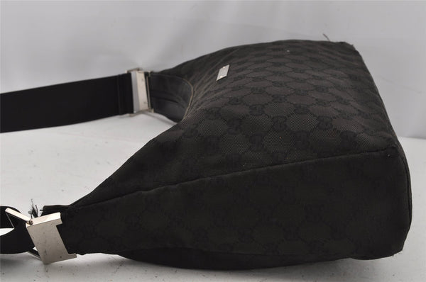 Authentic GUCCI Shoulder Cross Body Bag GG Canvas Leather 0190432 Black 0363K